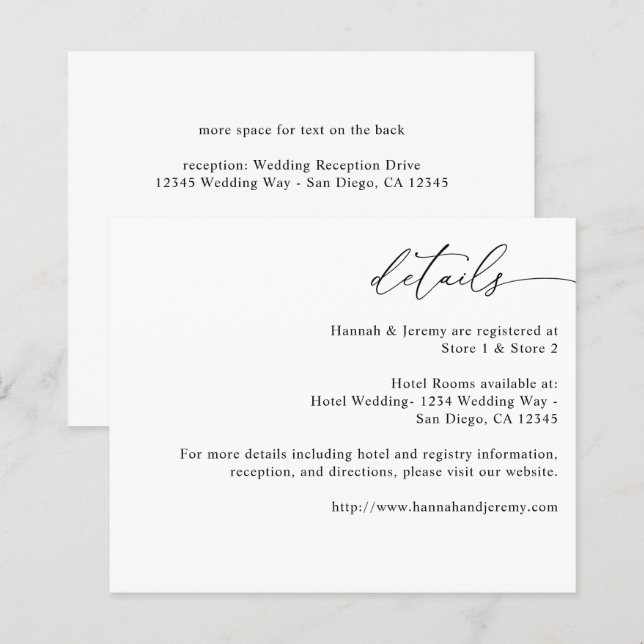 Schwarz-Weiß-Kalligrafie 3 Details (Vorne/Hinten)