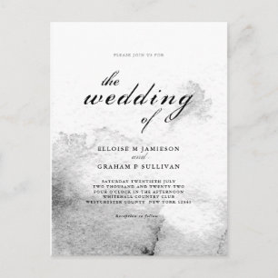 Schwarz-Weiß-Kalligrafie-Hochzeit Postkarte