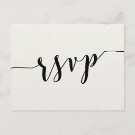 Schwarz-Weiß-Kalligrafie-Hochzeitspostkarten Einladungspostkarte