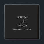 Schwarz-Weiß-Kalligrafie-Signatur-Skript-Hochzeit Magnet<br><div class="desc">Eine elegante schwarz-weiße Kalligraphie Signatur Skript Hochzeitsdesign. Ein minimalistisches Design,  das die Vintage Schriftzeichen-Typografie als Mittelpunkt der Attraktivität nutzt. Ein klassisches Schwarz-Weiß-Kalligraphie-Design,  ideal für alle Arten von Hochzeiten. Klassisches Schwarz-Weiß-Design mit vereinfachenden Gastgeschenk Hochzeiten. Auch die passenden Hochzeitseinladungen und andere Schreibwaren sind verfügbar.</div>