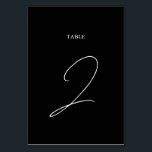 Schwarz-Weiß-Kalligrafie-Signatur-Skript-Hochzeit Tischnummer<br><div class="desc">Eine elegante schwarz-weiße Kalligraphie Signatur Skript Hochzeitsdesign. Ein minimalistisches Design, das die Vintage Schriftzeichen-Typografie als Mittelpunkt der Attraktivität nutzt. Ein klassisches Schwarz-Weiß-Kalligraphie-Design, ideal für alle Arten von Hochzeiten. Ein klassisches Schwarz-Weiß Hochzeitsdesign mit vereinfachenden Tischnummern. Auch die passenden Hochzeitseinladungen und andere Schreibwaren sind verfügbar. Passen Sie die Anzahl an und erwerben...</div>