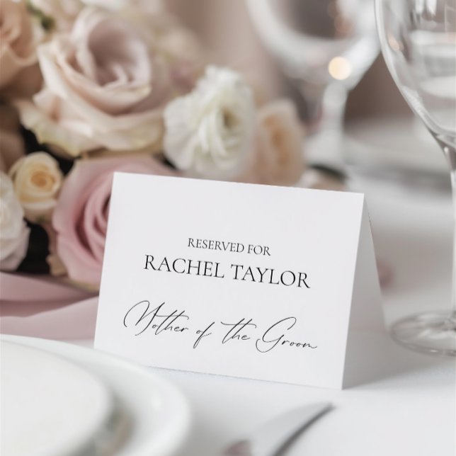 Schwarz-Weiß-Kalligrafie vorbehalten Tabletop-Zeic Karte (Black & White Calligraphy Reserved Tabletop Sign Card)