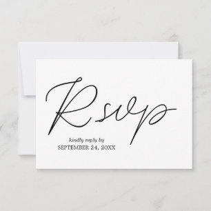 Schwarz-Weiß-Kalligraphie 3 mit RSVP-Karte RSVP Karte