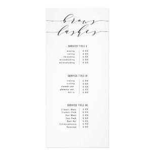 Schwarz-Weiß-Kalligraphie-Brows & Lashes Werbekarte