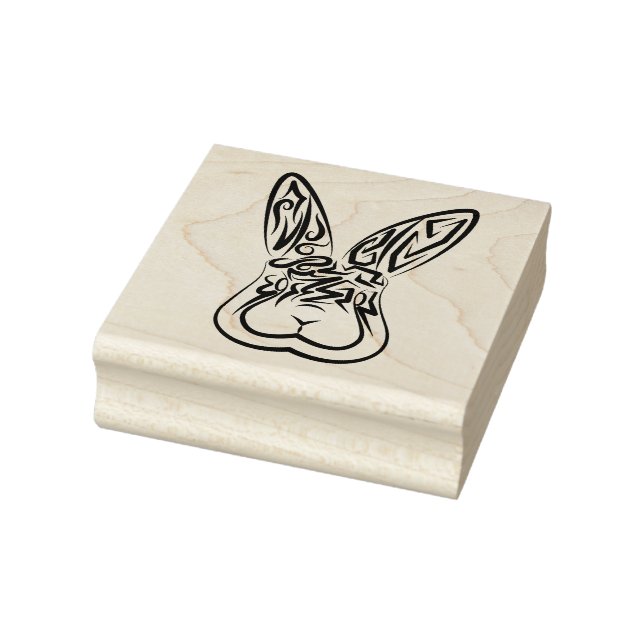 Schwarz-Weiß-Kaninchen Gummistempel (Stempel)