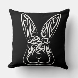 Schwarz-Weiß-Kaninchen Kissen