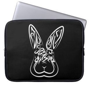 Schwarz-Weiß-Kaninchen Laptopschutzhülle