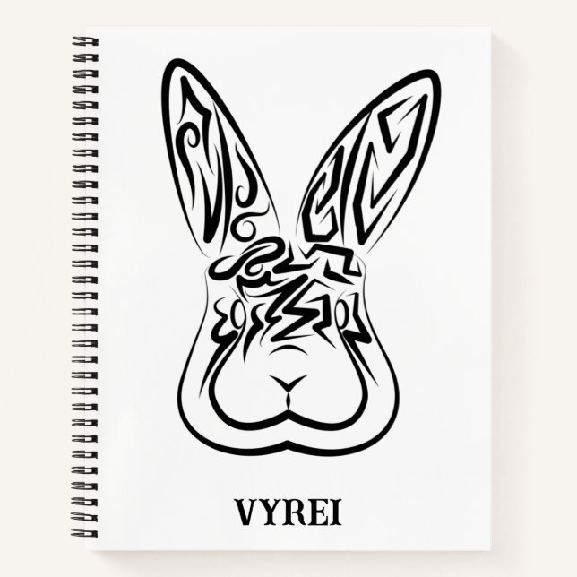 Schwarz-Weiß-Kaninchen Notizbuch (Vorderseite)