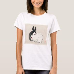Schwarz-Weiß-Kaninchen von Kono Bairei T-Shirt