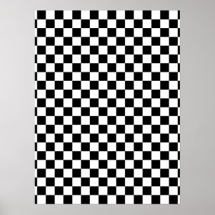 Schwarz-Weiß-Karamuster Poster