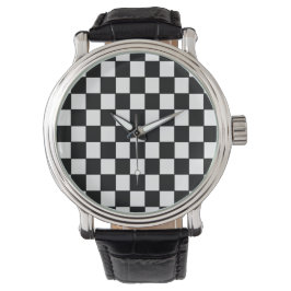 Schwarz/Weiß kariert - Beobachten Armbanduhr