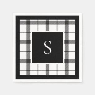 Schwarz, Weiß, Kariert, elegant, elegant, elegant, Serviette