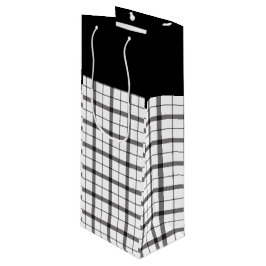Schwarz, Weiß, Kariert, elegant, schick, modern, s Geschenktüte Für Weinflaschen