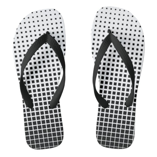 Schwarz-Weiß kariert Flip Flops (Fußbett)