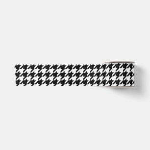 Schwarz-weiß kariert Houndstooth Satinband