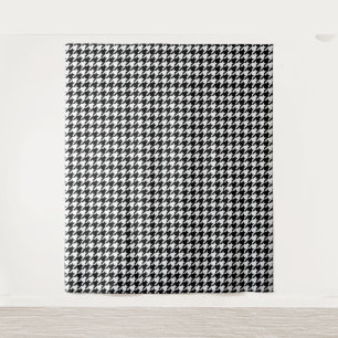 Schwarz-weiß kariert Houndstooth Wandteppich