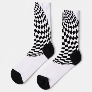 Schwarz/Weiß karierte Globus Thunder_Cove Socken