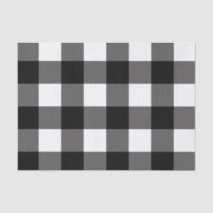 Schwarz-weiß karierte Quadrate Buffalo Plaid Seidenpapier