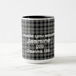 Schwarz-weiß kariertes Bibel-Inspirations-Thema Te Tasse
