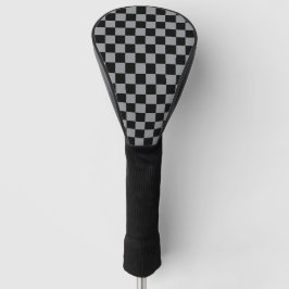 Schwarz-weiß kariertes Druckmuster Golf Headcover
