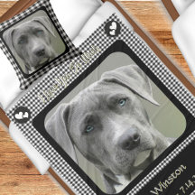 Schwarz-weiß kariertes Muster Hundedenkmal