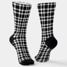 Schwarz-weiß kariertes Muster Socken