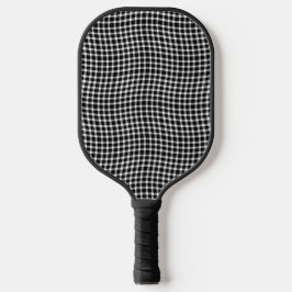 Schwarz-weiß kariertes nahtloses Muster Pickleball Schläger