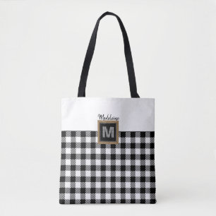 Schwarz-Weiß-Karo Buffalo Kariert Monogram Classic Tasche