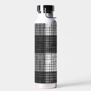 Schwarz-Weiß-Karo-Design mit kräftigem Muster Trinkflasche
