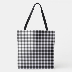 Schwarz-Weiß-Karo-Eleganz Tasche
