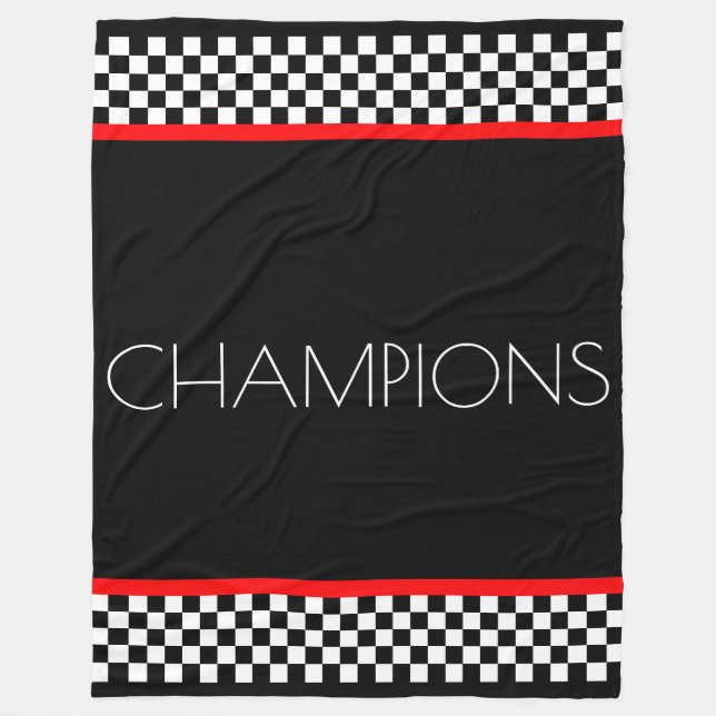 Schwarz-Weiß-Karo Fleecedecke (Vorderseite)