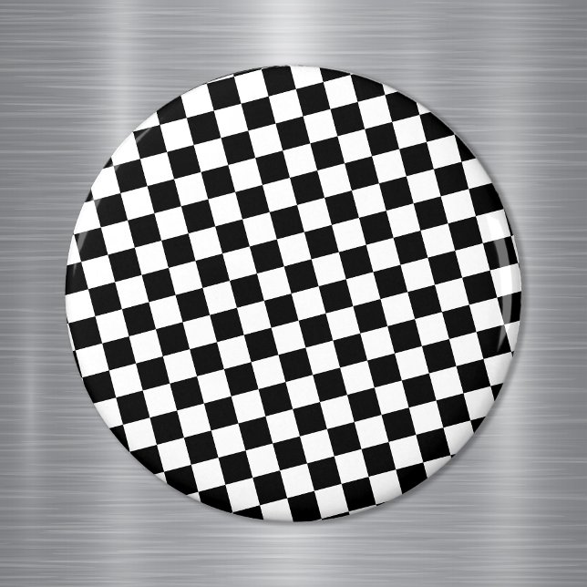 Schwarz-Weiß-Karo Magnet (Von Creator hochgeladen)