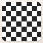 Schwarz-Weiß-Karo-Muster Rechteckiger Pappuntersetzer<br><div class="desc">Checked Pattern an der Checkbox in Schwarz und Weiß. Gecheckte und karierte retrogeometrische Schachbrettkonstruktion. Retro moderne zeitgenössische 50er 80er ästhetisch. Auffallend,  kühl,  einfarbig.</div>
