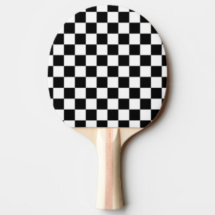 Schwarz-Weiß-Karo Tischtennis Schläger