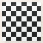 Schwarz-Weiß-Karton Glasuntersetzer<br><div class="desc">Karton Muster schwarz und weiß - Karton Muster - Cooles einfaches Muster als Geschenk oder Vorlage, aus vielen Quadraten. Im HS_Art Shop finden Sie viele dekorative Hintergründe und Texturen verschiedener Typen und Formen, können Sie Ihre persönlichen Texte oder Fotos zu den Vorlagen hinzufügen! Das Produkt kann online selbst entworfen und...</div>