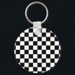 Schwarz-Weiß-Karton-Muster Schlüsselanhänger<br><div class="desc">Mit dieser coolen Black and White Checkerboard Key Chain behalte du deine Tasten im lustigen Stil!</div>