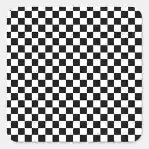 Schwarz-Weiß-Karton Quadratischer Aufkleber