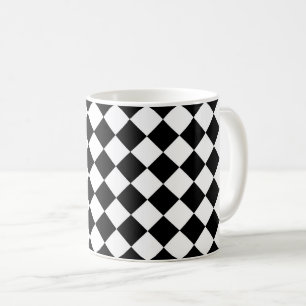 Schwarz-Weiß-Karton-Sichtflaggendesign Kaffeetasse