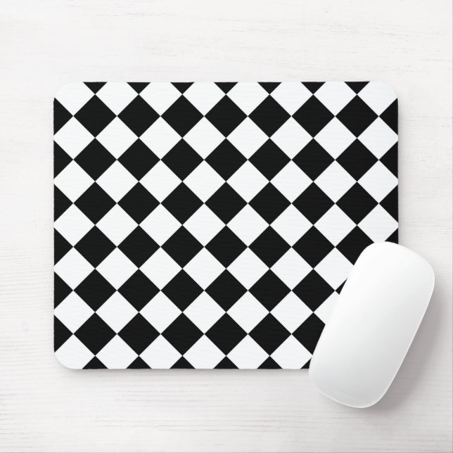 Schwarz-Weiß-Karton-Sichtflaggendesign Mousepad (Mit Mouse)