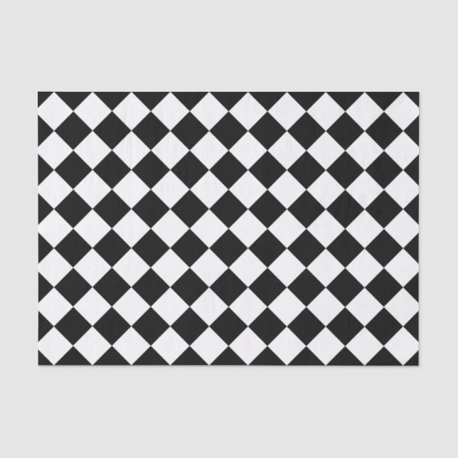Schwarz-Weiß-Karton-Sichtflaggendesign Seidenpapier (Vorderseite)