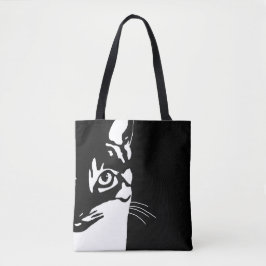 Schwarz-Weiß-Katze 657 Tasche