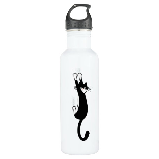 Schwarz-Weiß-Katze | Funny Tuxedo Cat Edelstahlflasche (Vorderseite)