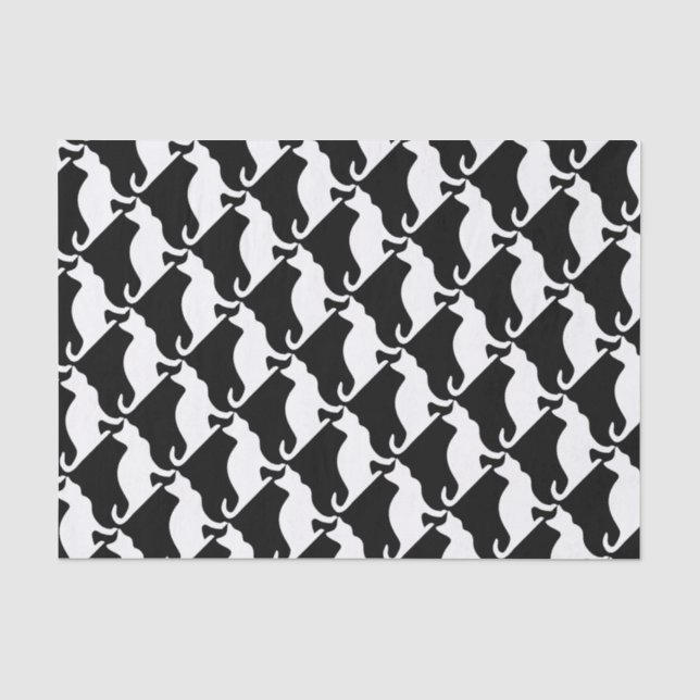Schwarz-Weiß-Katze-Geschenkpapier Seidenpapier (Vorderseite)