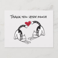 Schwarz-Weiß-Katze in der Liebe Vielen Dank