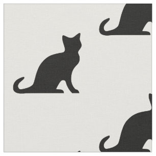 Schwarz-weiß Katze Muster Design Textilstoff Stoff