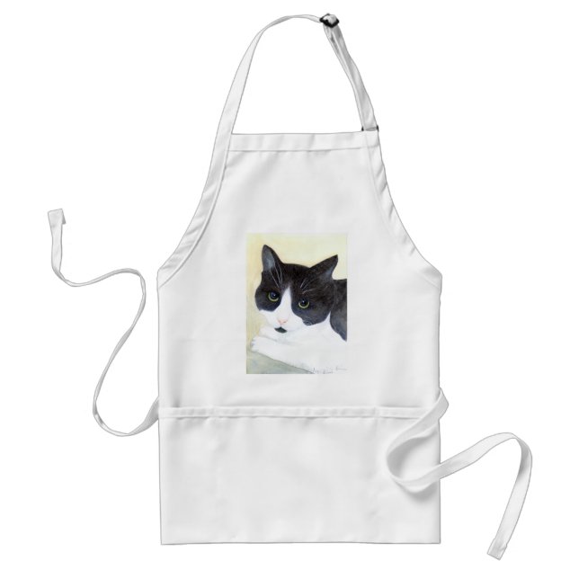 Schwarz-Weiß-Katze Schürze (Vorne)