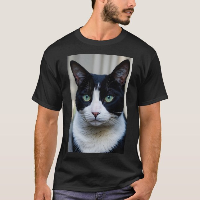 Schwarz-Weiß-Katze T-Shirt (Vorderseite)