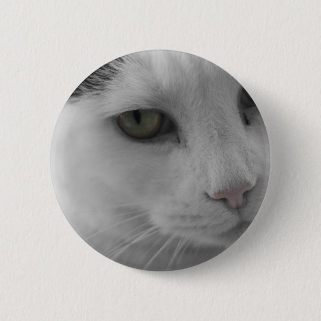 Schwarz-Weiß-Katzen im Gesicht Button (Vorderseite)