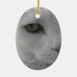 Schwarz-Weiß-Katzen im Gesicht Keramik Ornament