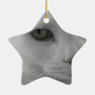 Schwarz-Weiß-Katzen im Gesicht Keramikornament